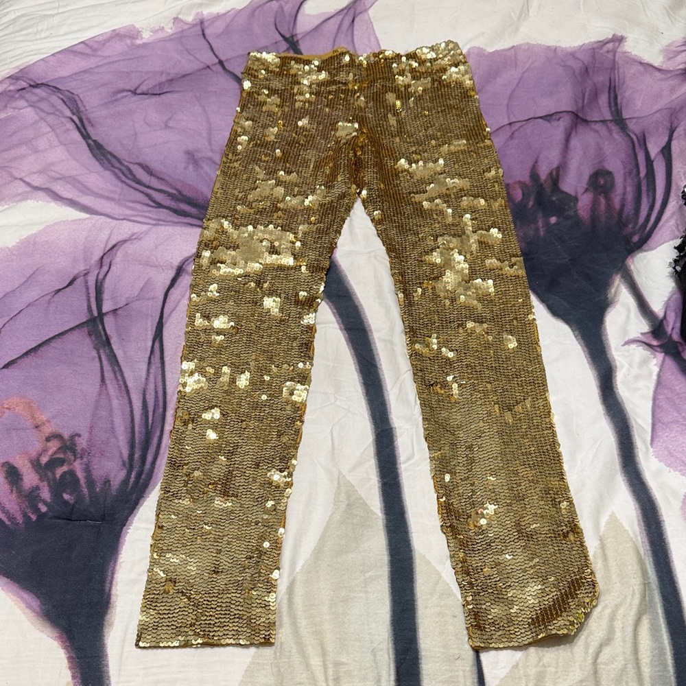 Jen's Pirate Booty Gold Sequin Leggings